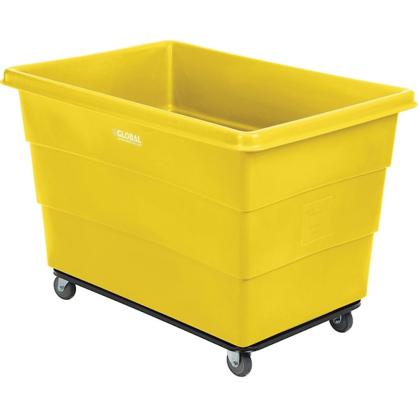 Global Industrial 20 Bushel Plastic Bulk Box Truck, Steel Chassis Base, Yellow, 50-2/5L x 34-3/5W x 35-3/5H 800316YL - main